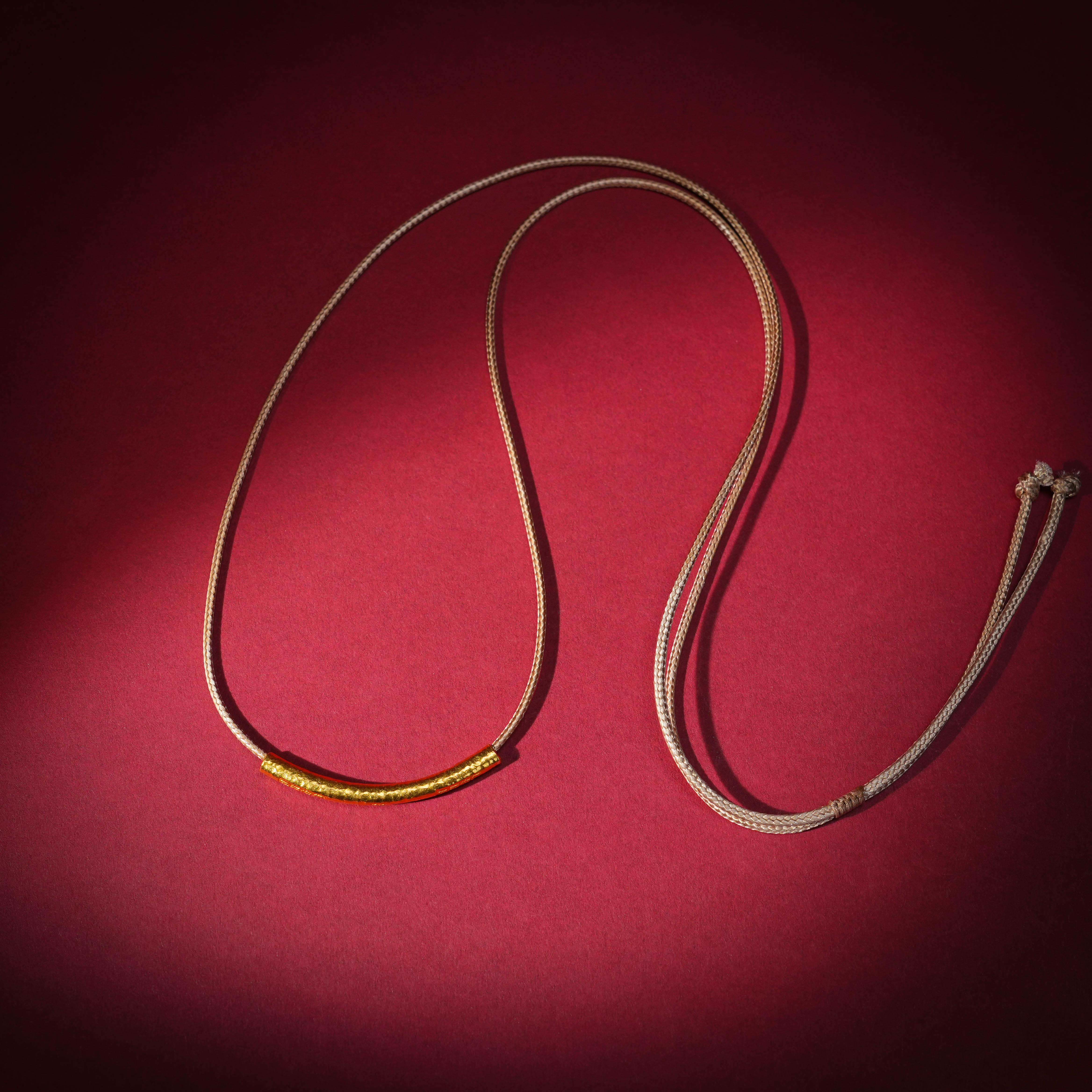 【手工錾刻金管】足金颈饰-B1292|BHJ5