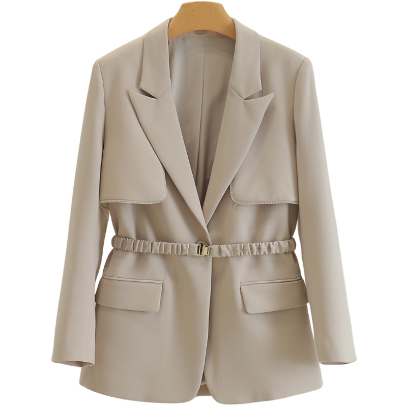C132-【香】一粒扣收腰纯色气质西装外套#WYX55W024