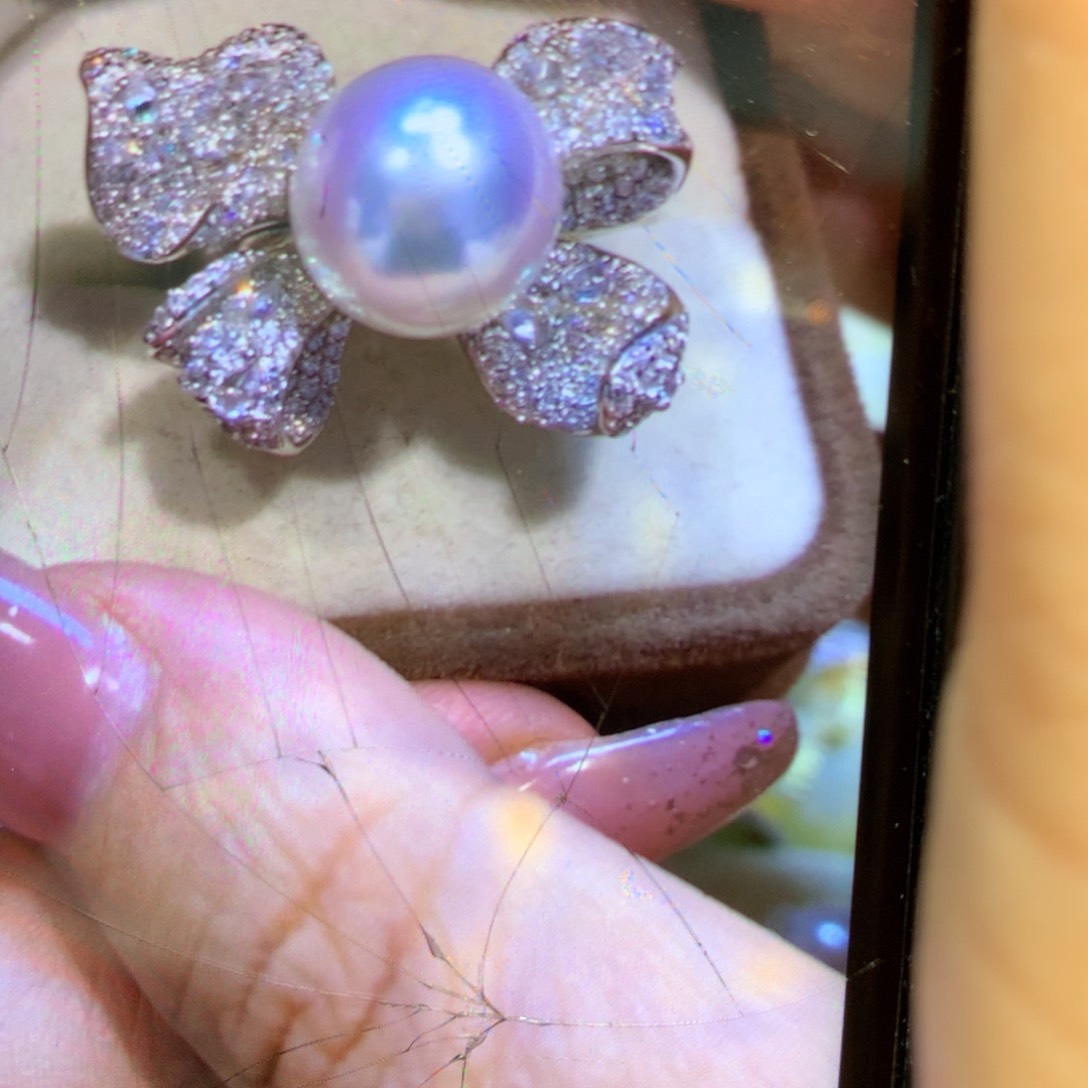 海水珍珠戒指银S925镶嵌