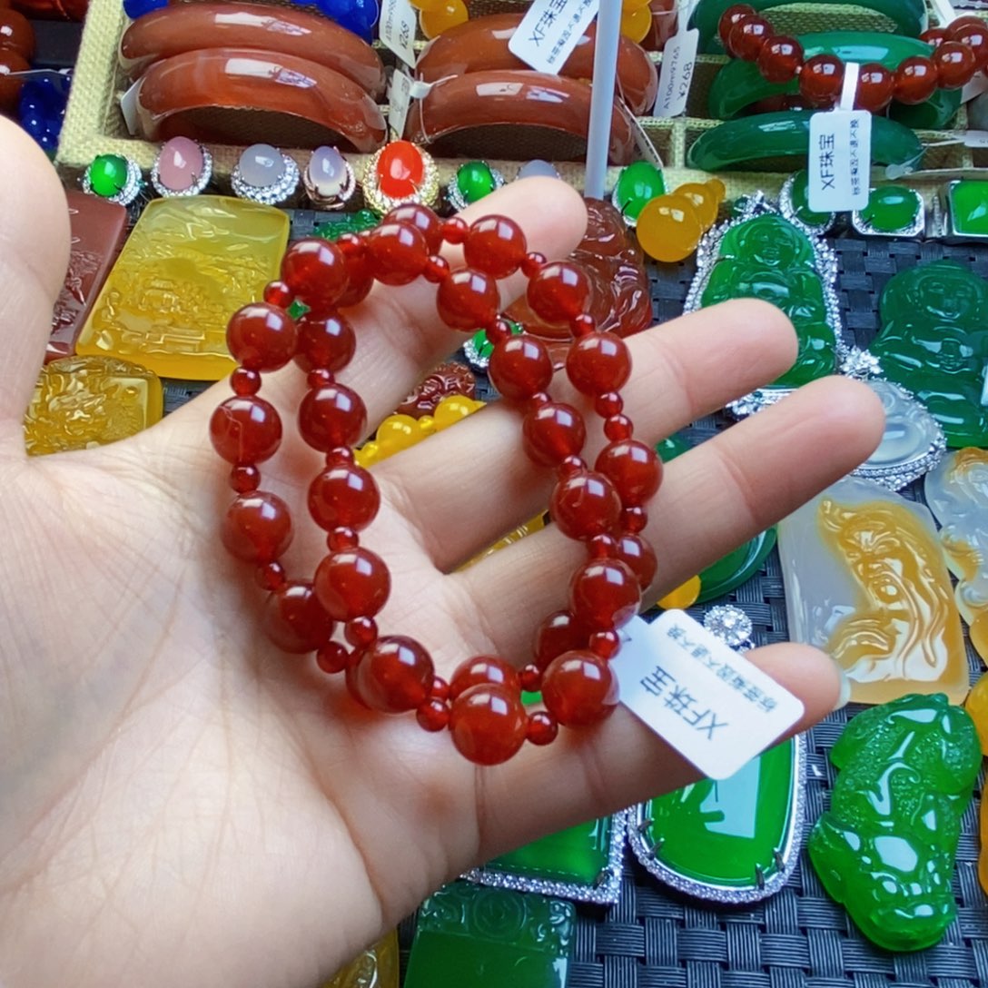 富***镜玛瑙/玉髓未镶嵌手链卡10