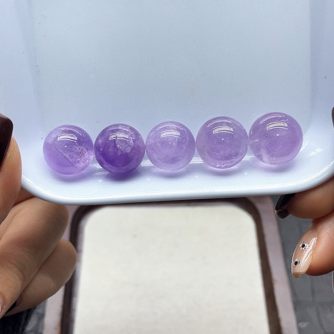 珠宝半成品未镶嵌紫晶53紫水五颗