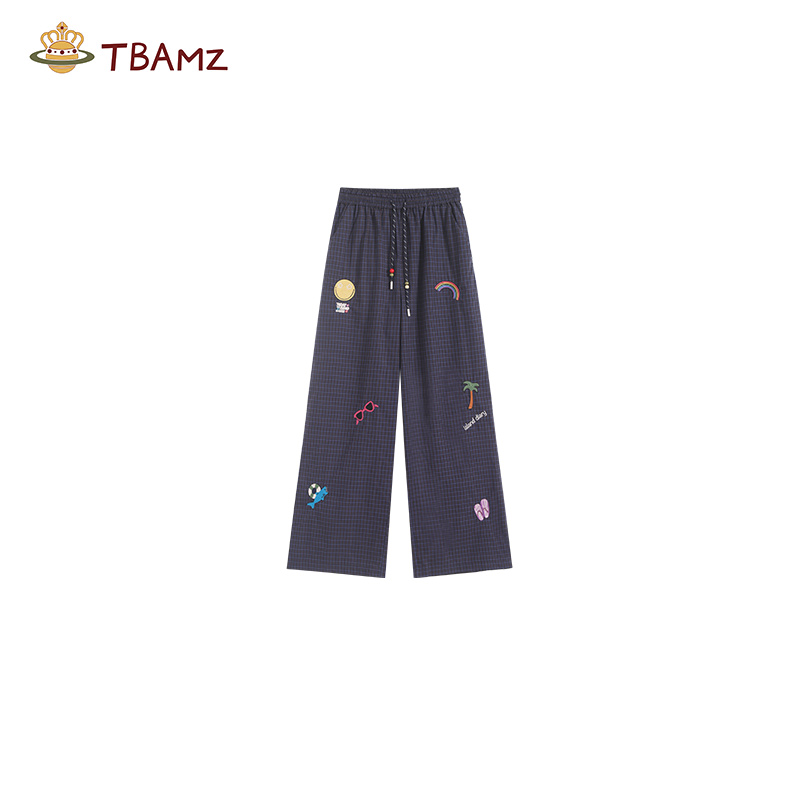 TBAMZ 美式复古多巴胺刺绣阔腿裤 65CK549