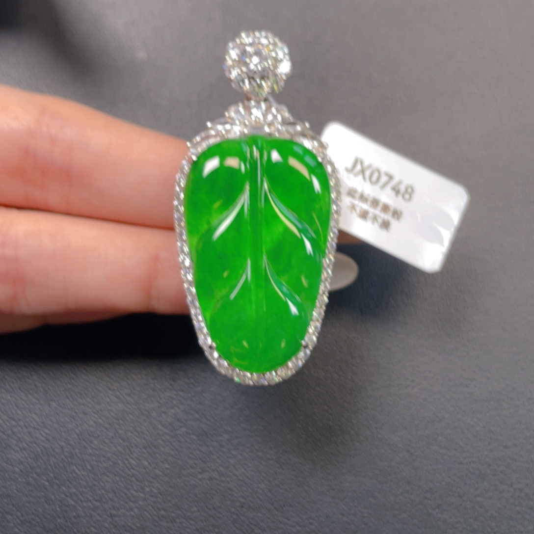翡翠银S925镶嵌吊坠(不含链)