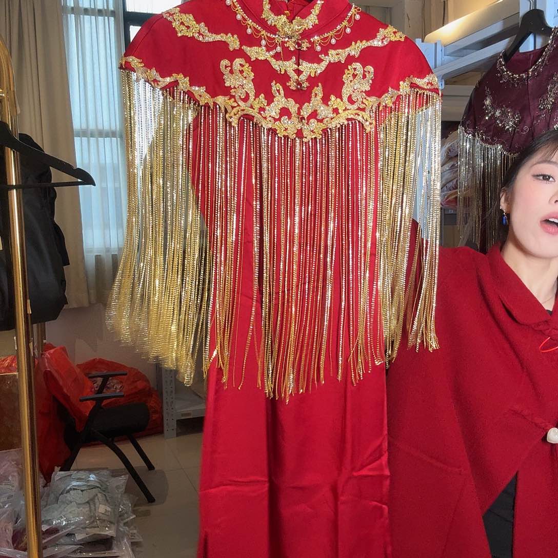 L特价不退不换旗袍两件套