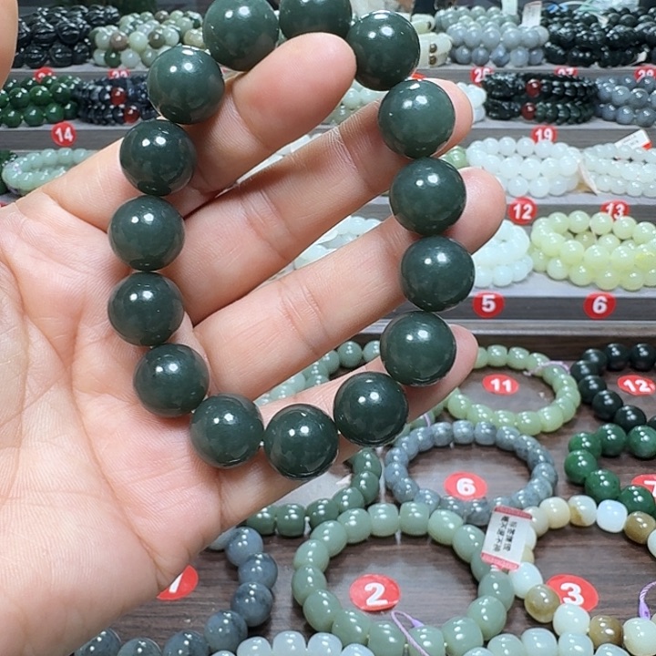 未镶嵌手链和田玉新疆且末蓝卡14