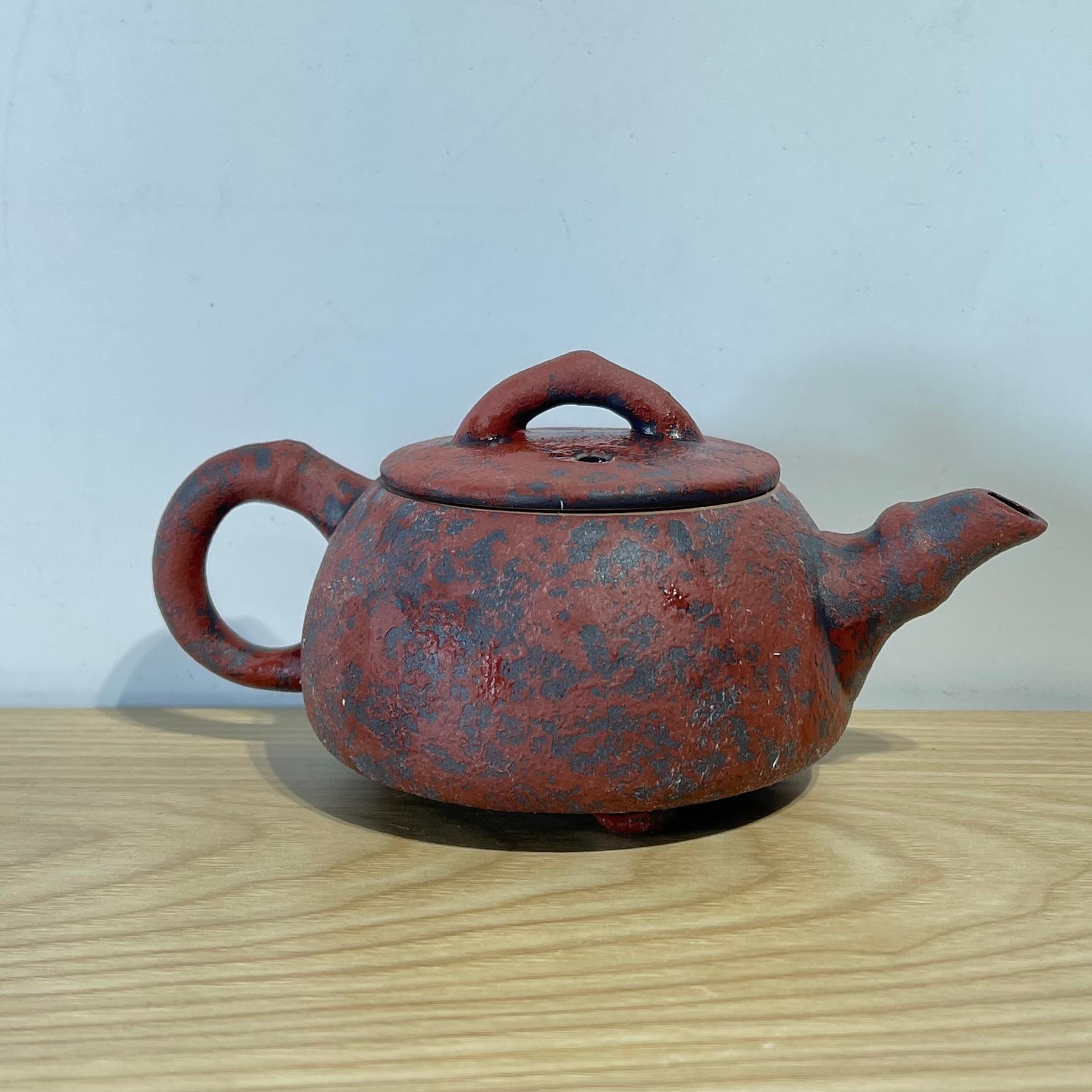 吾游茶器【赭石故宫红汉瓦竹节壶】高档陶瓷泡茶壶