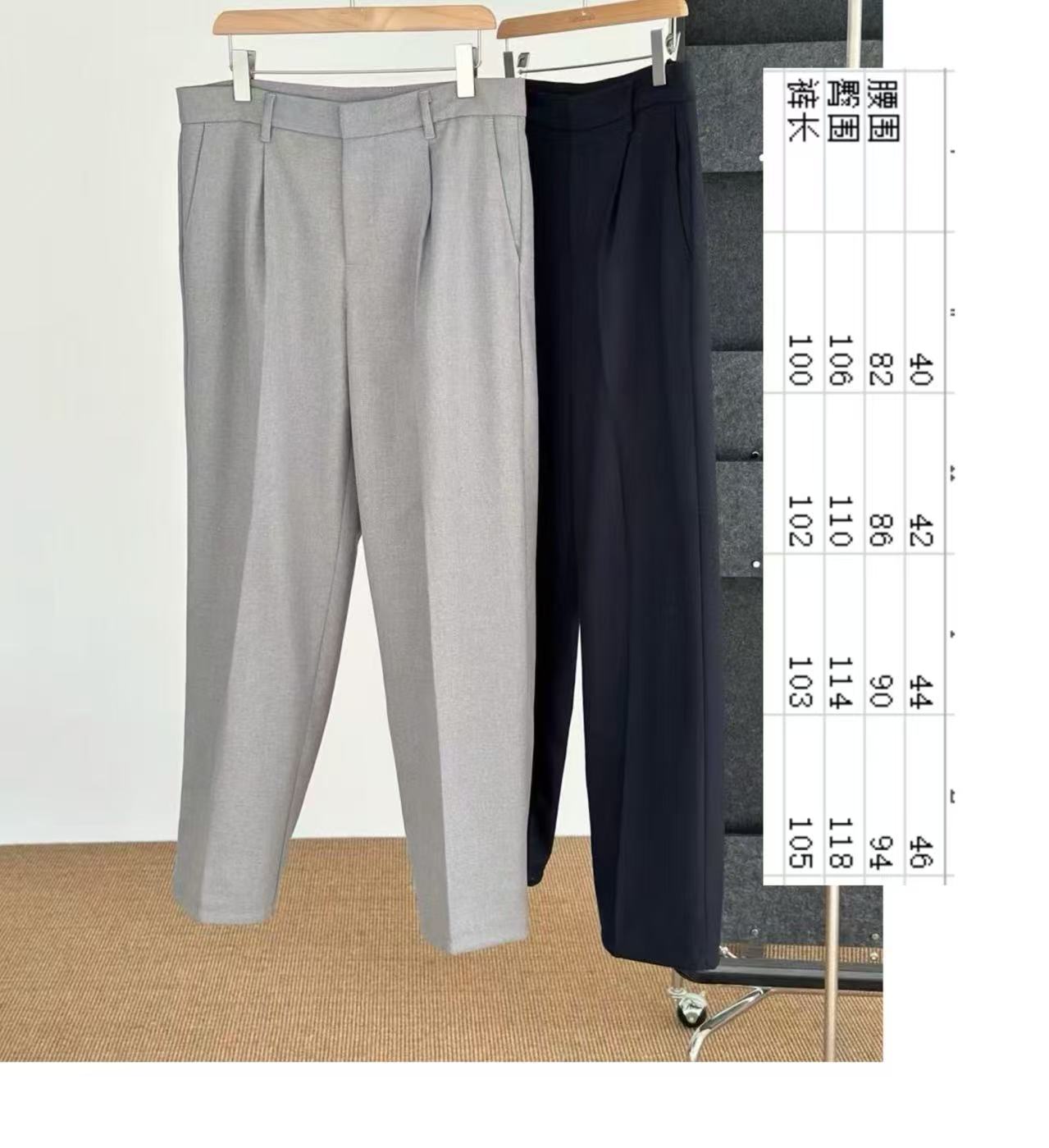 男士绵羊毛夹棉休闲西裤 宽松休闲时尚百搭直筒商务