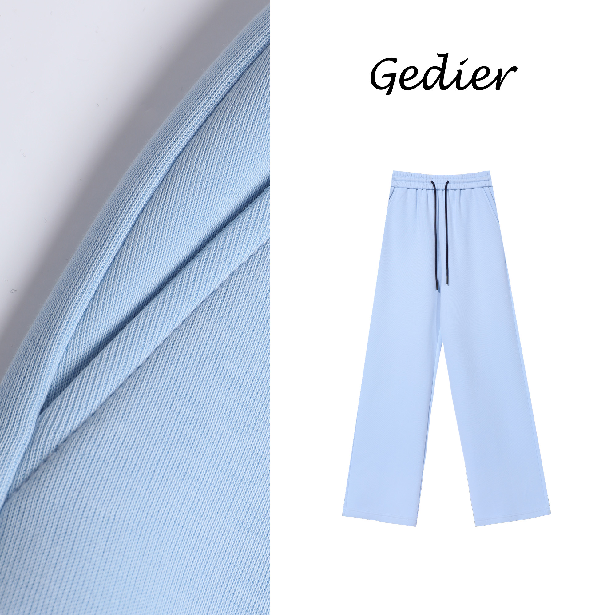 【歌蒂尔Gedier】2025春款欧若风蓝色休闲运动裤子 KG510105Y