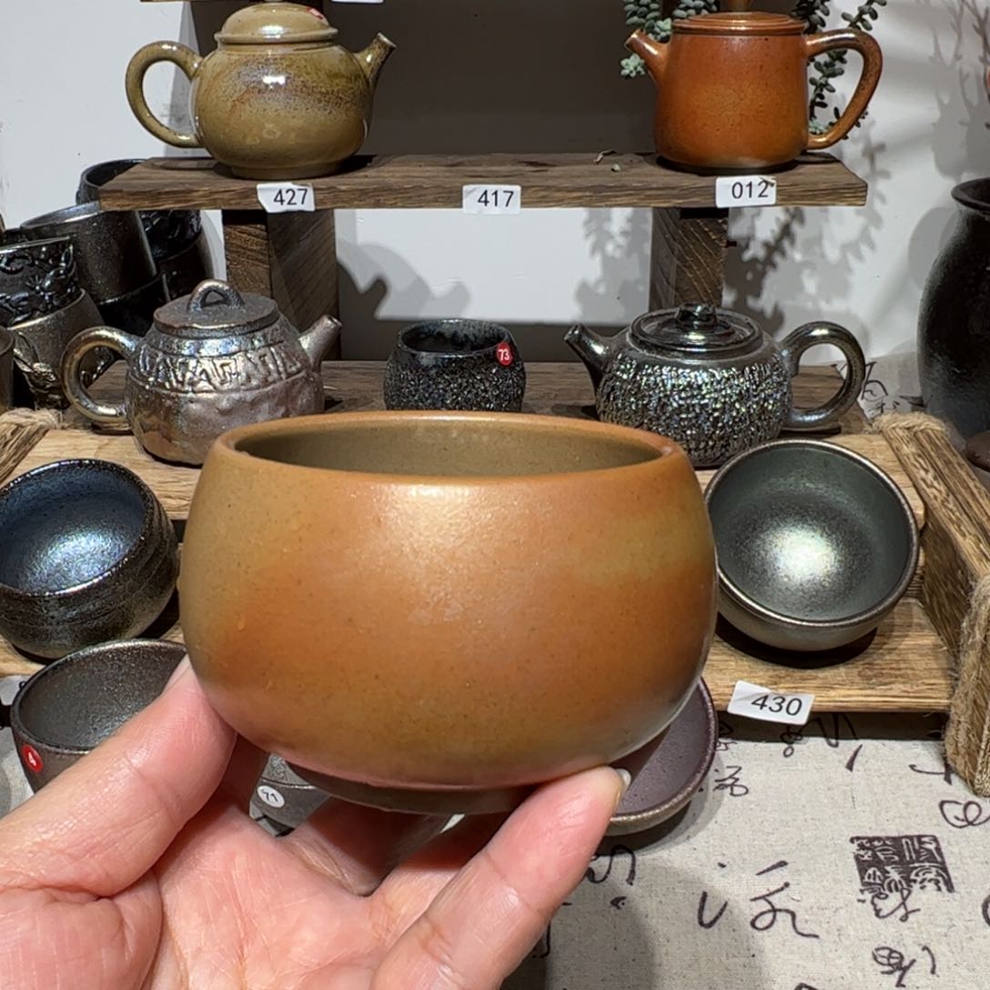 壶?****?建水紫陶白泥柴烧杯