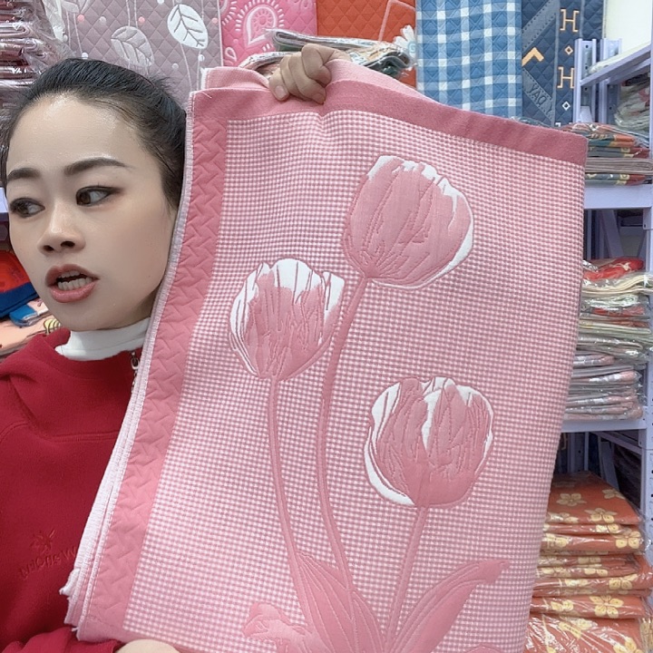 棉粉色郁金香纯棉