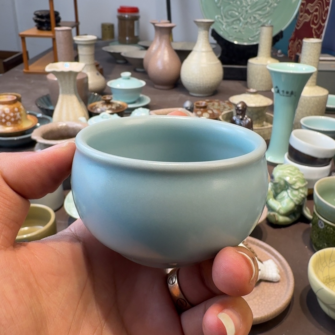 邂***后龙泉青瓷茶具微瑕