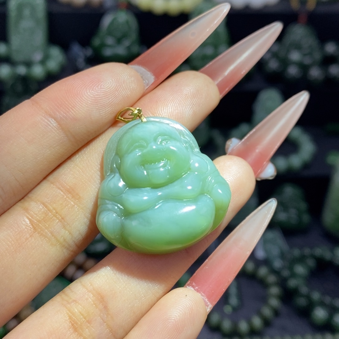 和田玉18K金镶嵌珠宝奇石