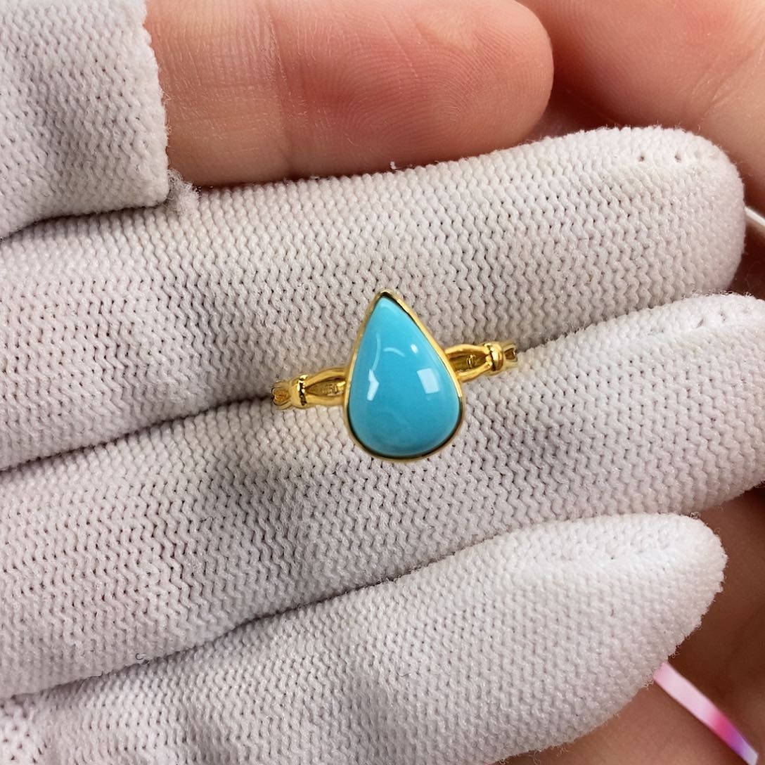 绿松石18K金镶嵌珠宝奇石