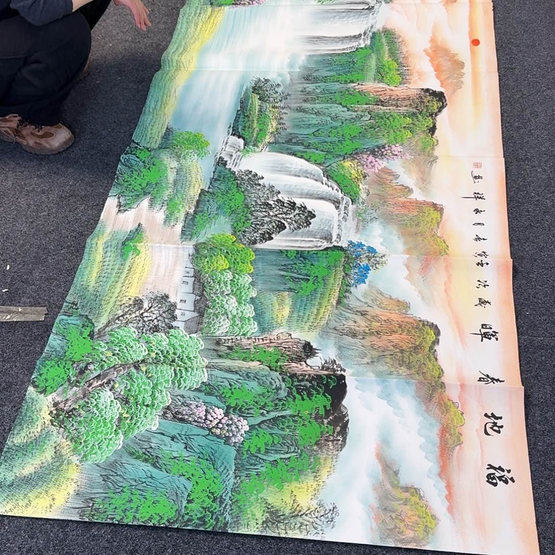 纯手绘国画作品好看小八尺