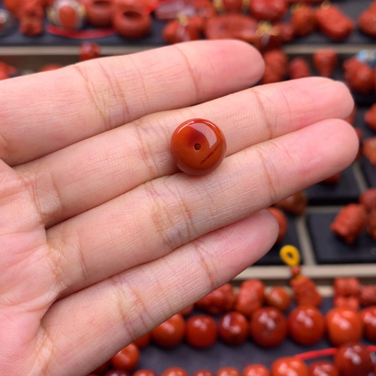 【闪购商品】南红玛瑙扣子11.3✖️8.1mm未镶嵌
