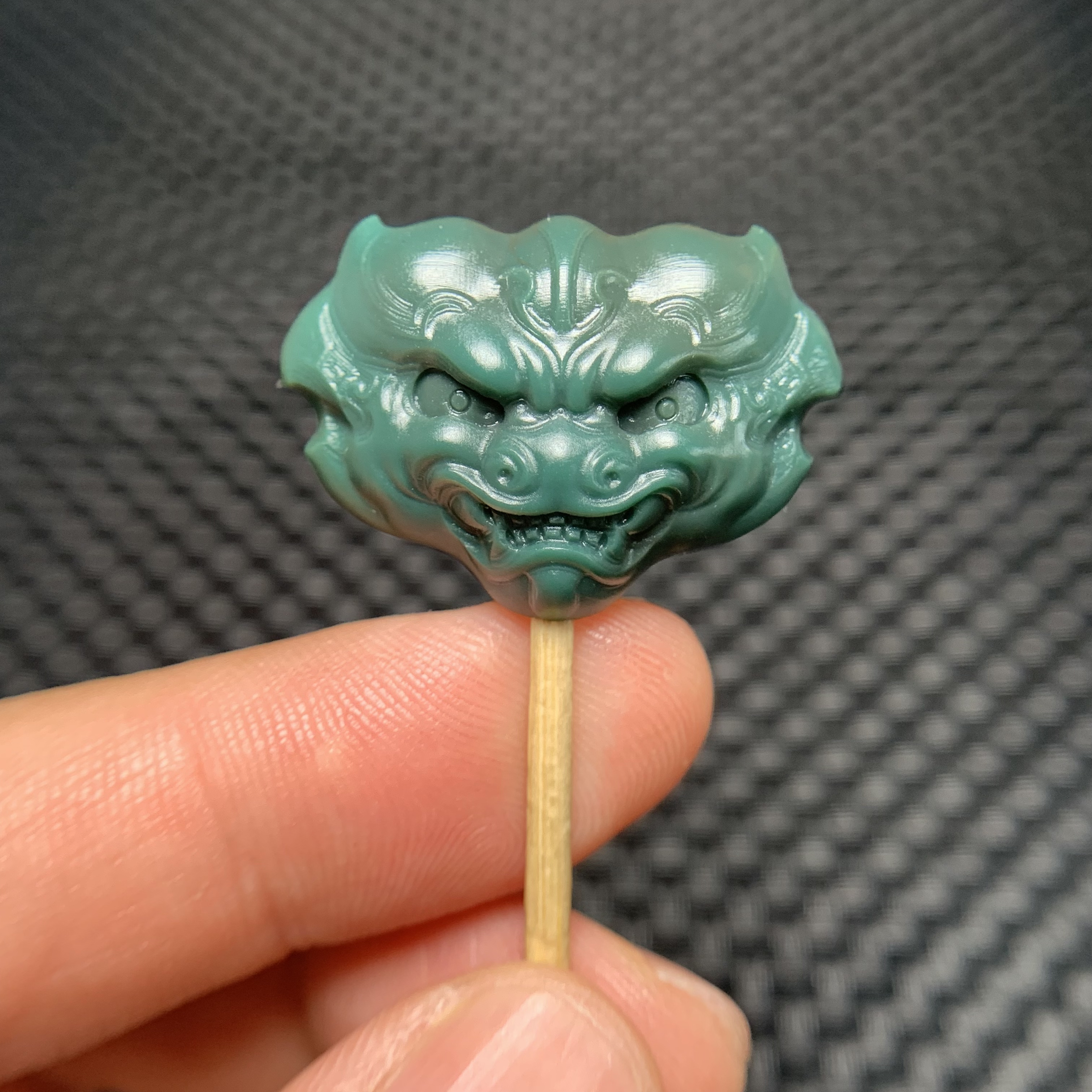 阿拉善吊坠【兽面】老油深绿