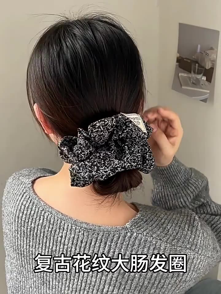新疆包邮复古布艺大肠发圈女气质优雅丸子头扎发发绳高弹力头绳女