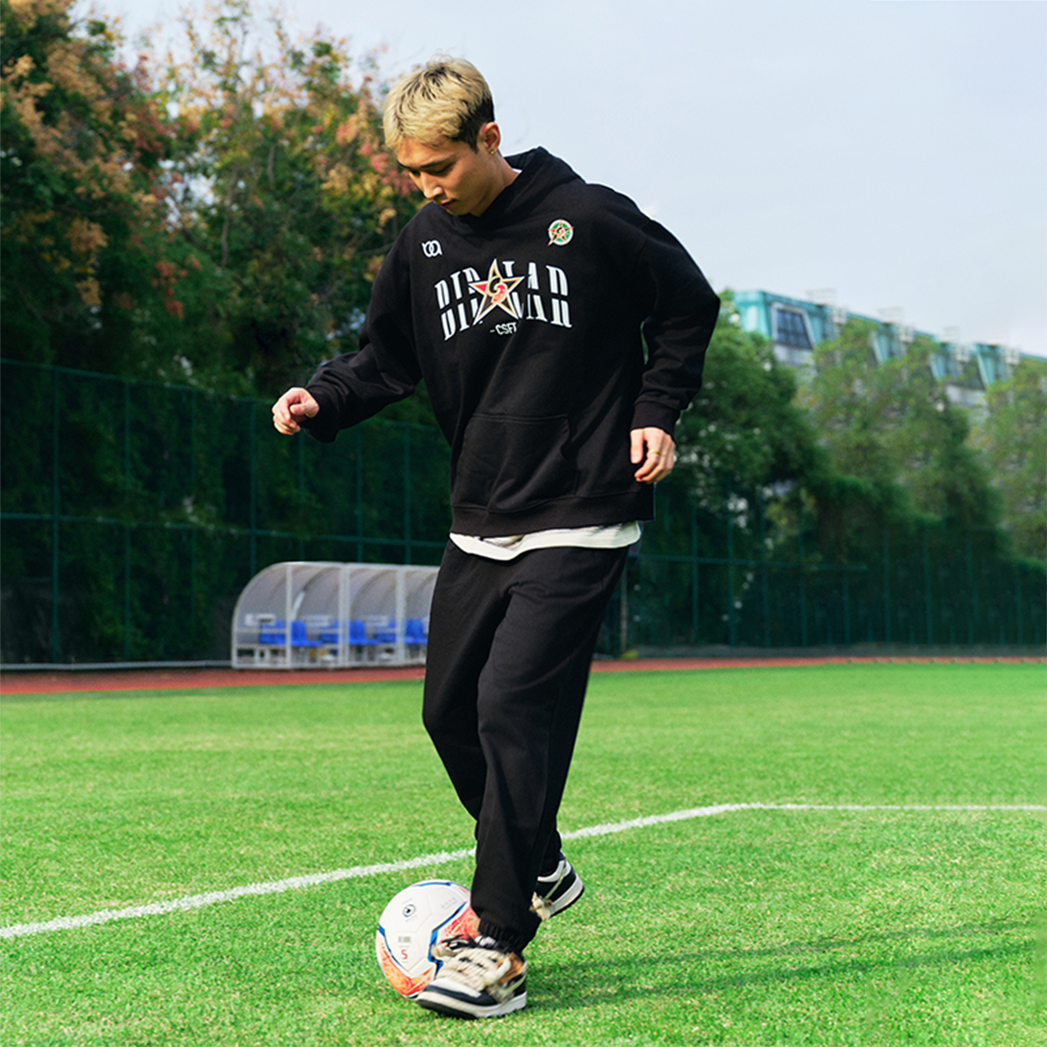 BIPOLAR长沙市足球队联名连帽卫衣秋冬新款连帽衫 32M198