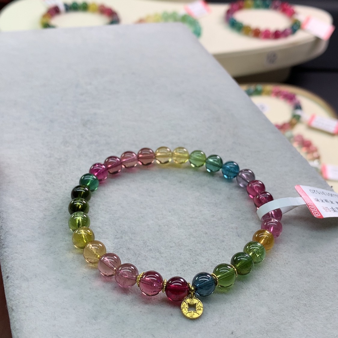 【闪购商品】碧玺手链未镶嵌碧玺色标单圈6.3