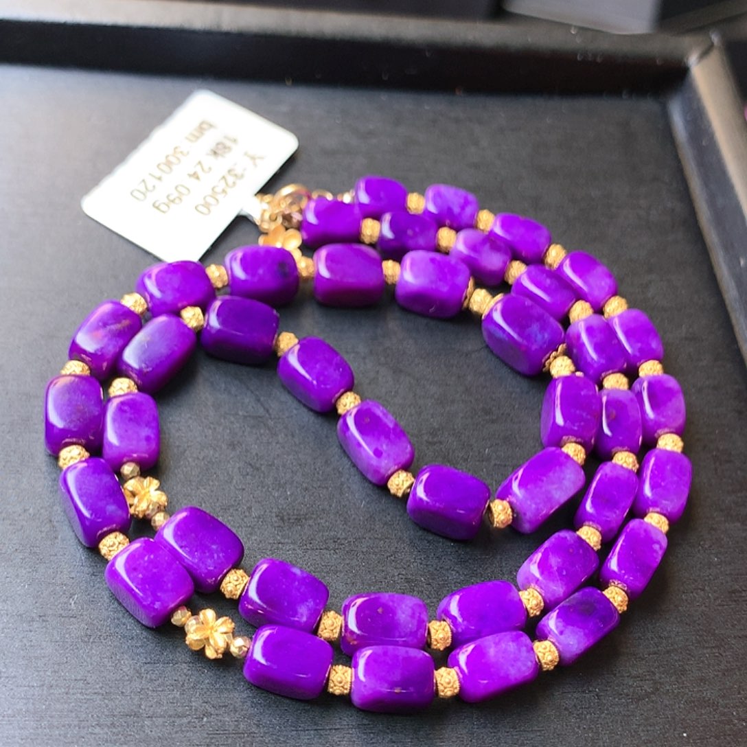 苏纪石（舒俱来）项链18K金镶嵌