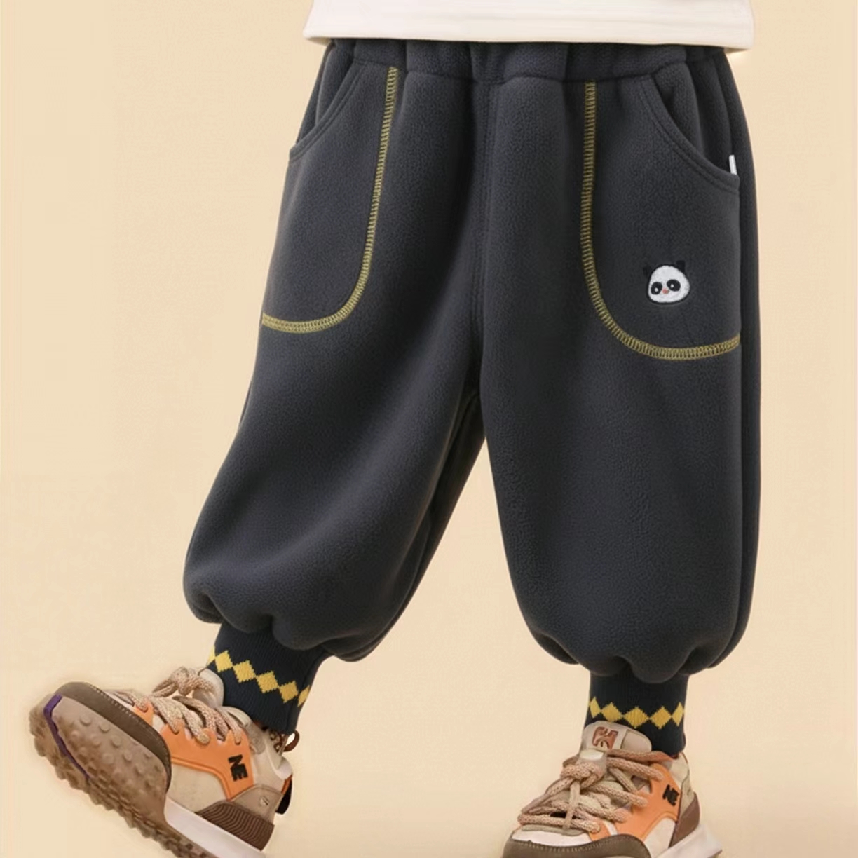 【抗静电】儿童运动裤冬季男童加绒卫裤宝宝长裤新款女童休闲裤冬装