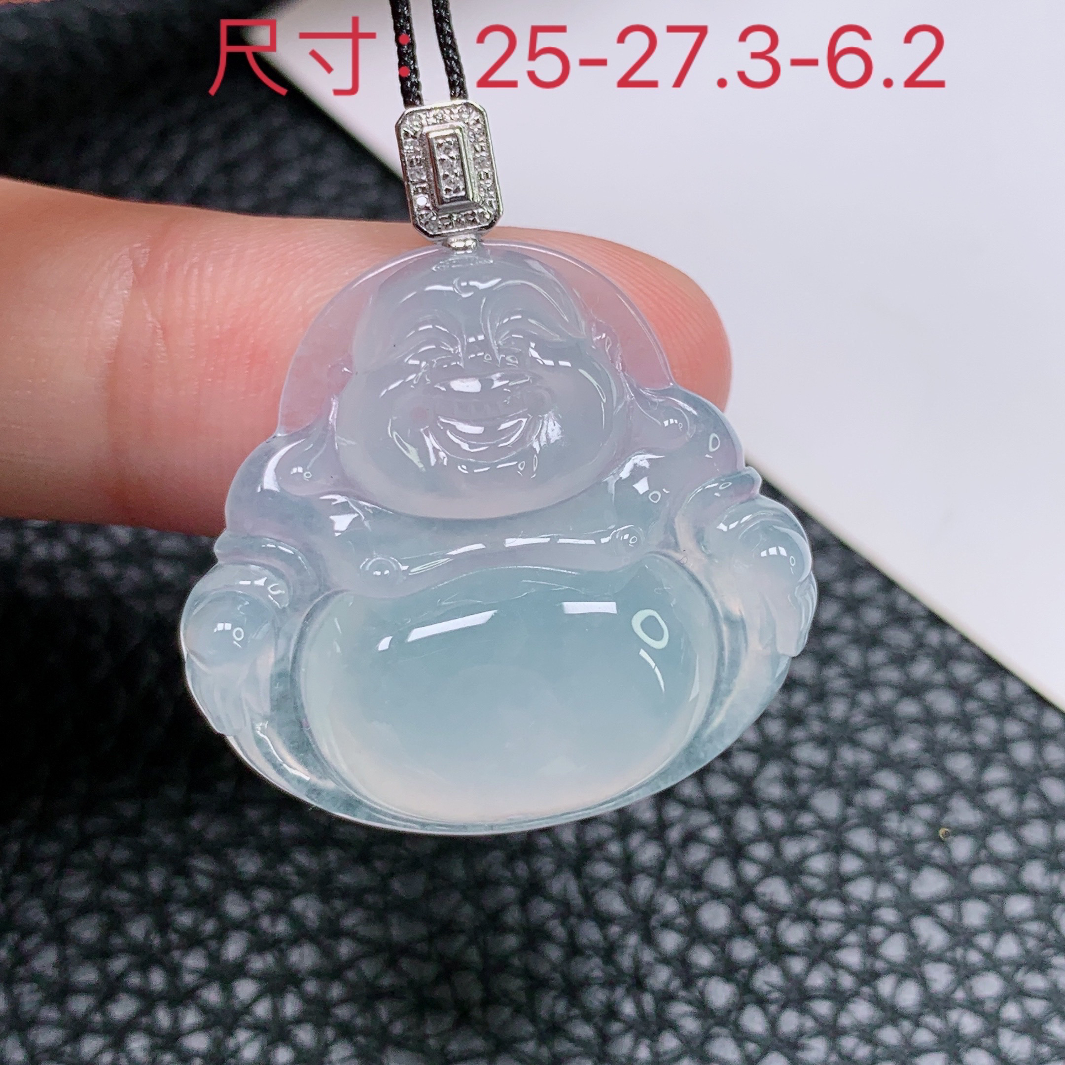 缅甸天然A货翡翠 18k金冰润佛公吊坠