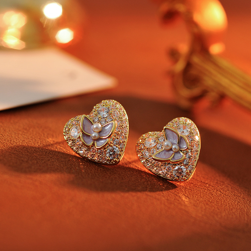 925银耳饰 190号紫色仙气花朵耳环925针时尚精致高级感耳饰耳钉