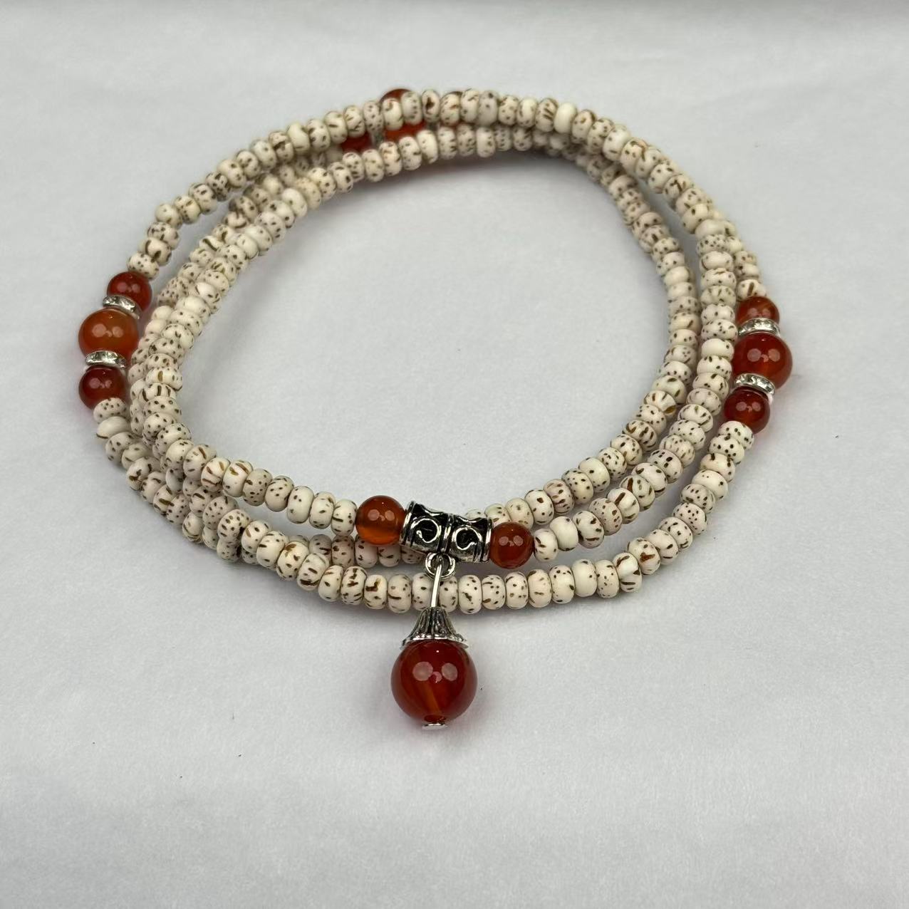 星月菩提红珠108（无礼盒）K223