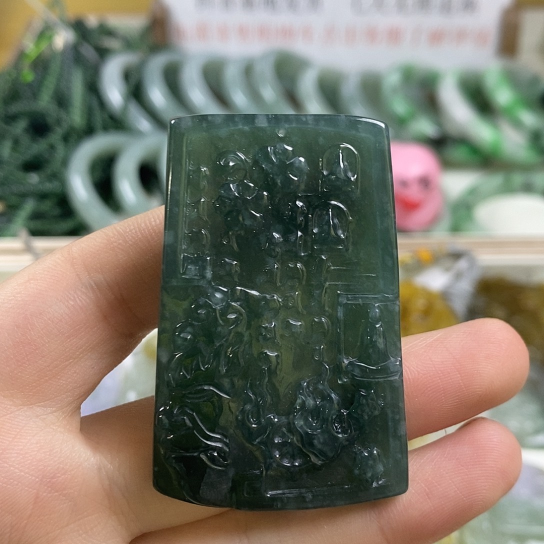 翡翠未镶嵌颈饰1-2翡翠A货挂件