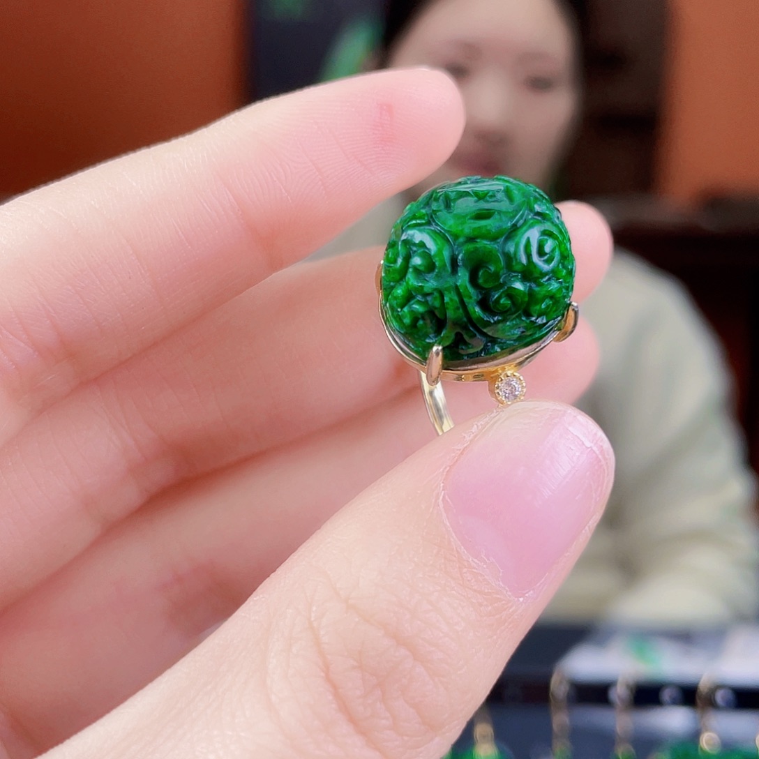 翡翠银S925镶嵌耳饰