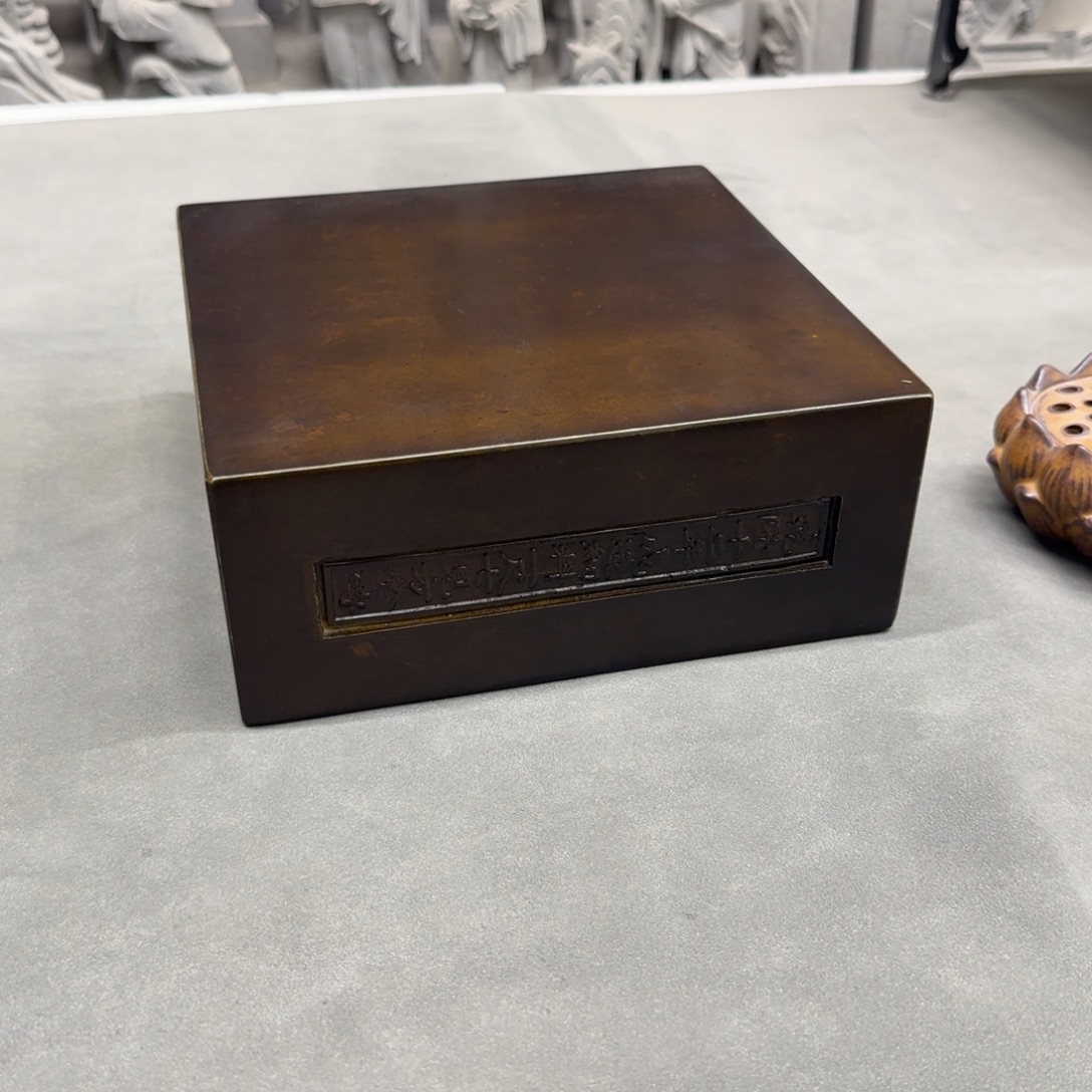 砖雕20x20x8.5 老料金砖 乌金色