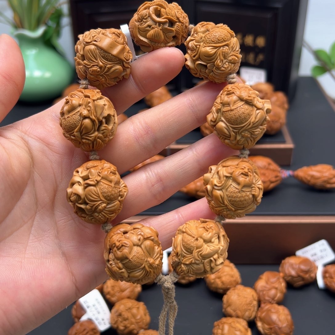 橄榄核手串/手链北****头荷叶财神