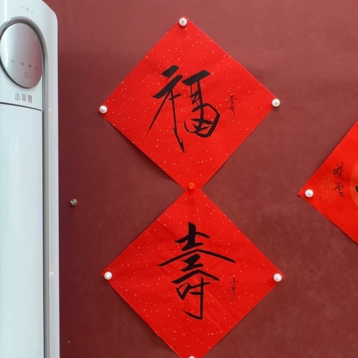 国画福寿年画好好看的合影视频