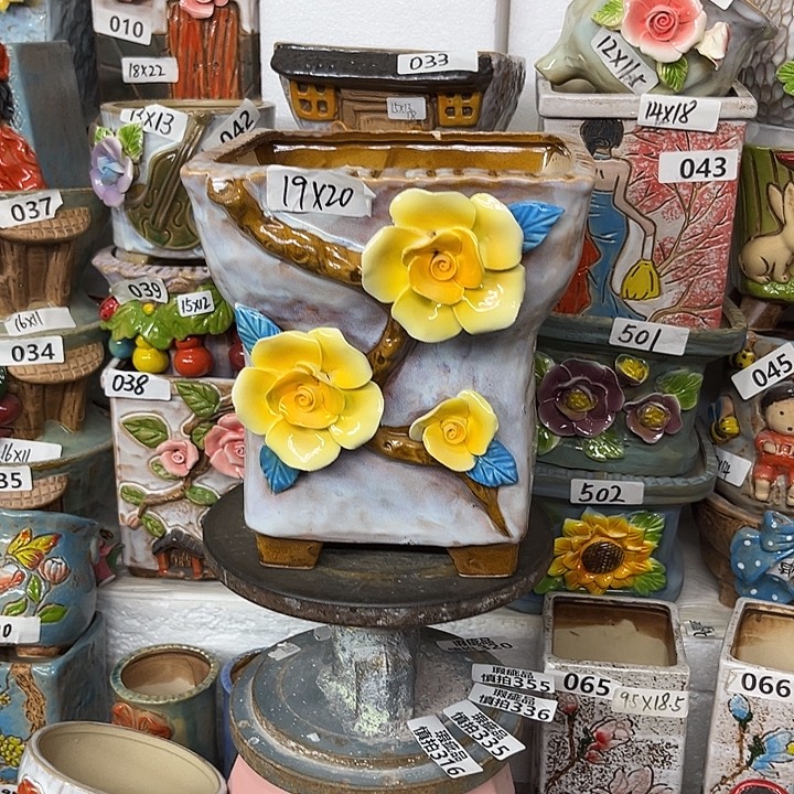 粗陶材质多肉花盆