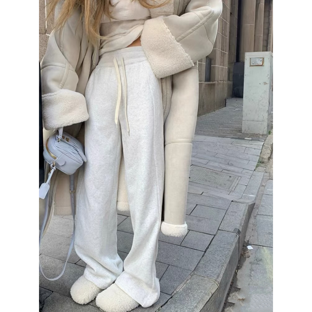 女士中腰百搭阔腿运动休闲瑜珈裤卫裤长裤