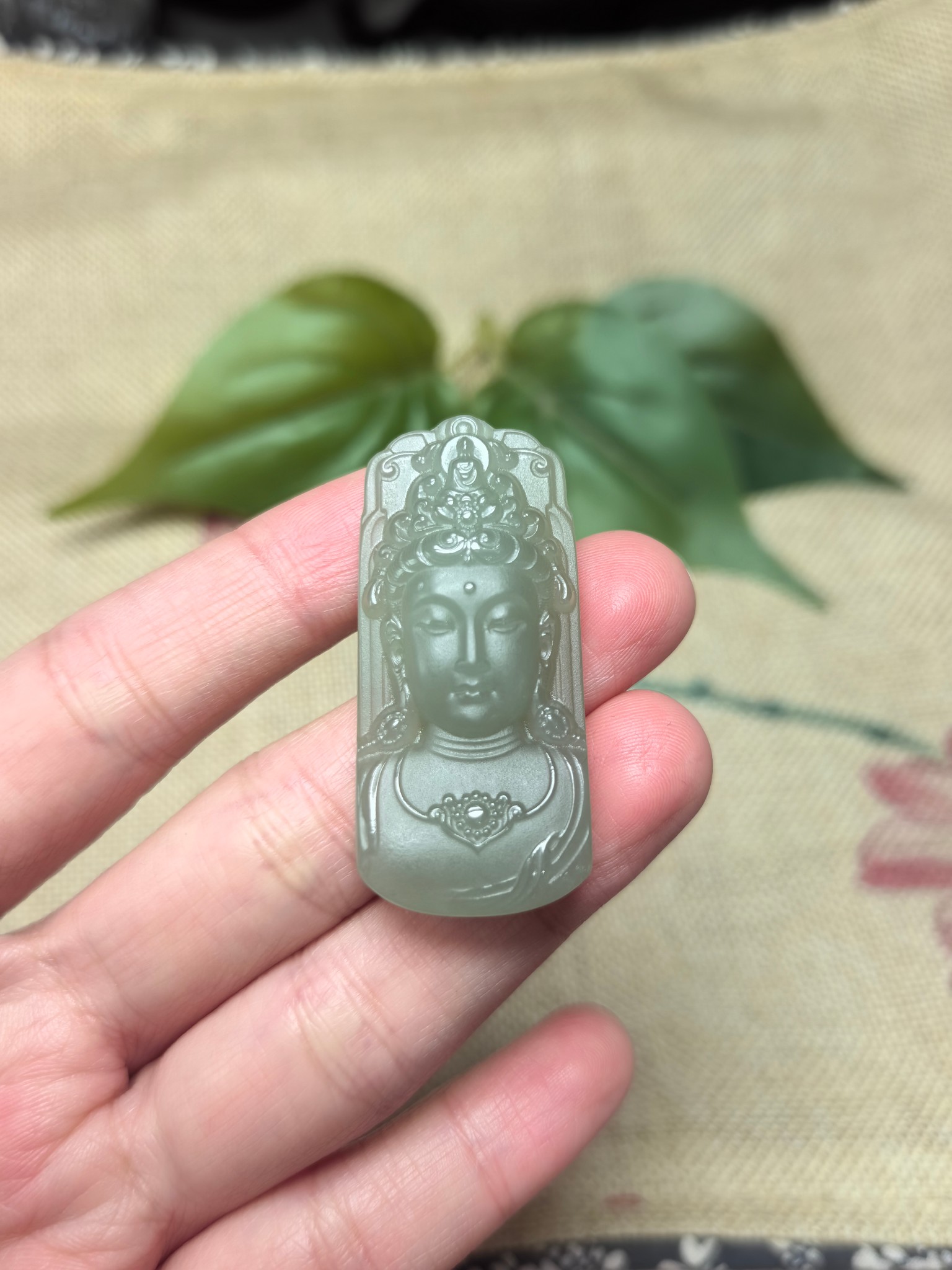 天然和田玉立体观音菩萨头像挂件男款玉饰品玉佩玉牌