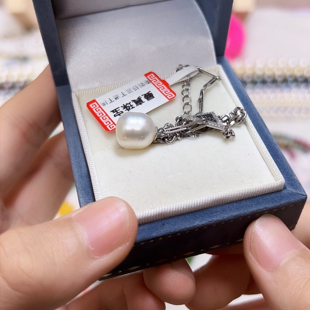 海水珍珠手绳银S925镶嵌