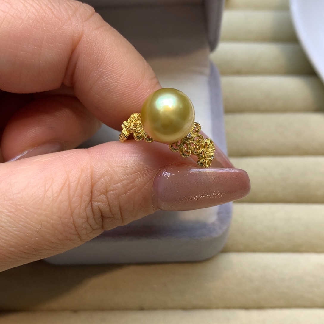 银S925镶嵌戒指海水珍珠