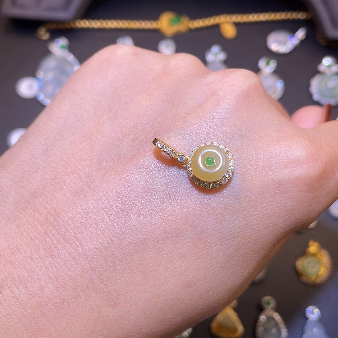 翡翠银S925镶嵌吊坠(不含链)