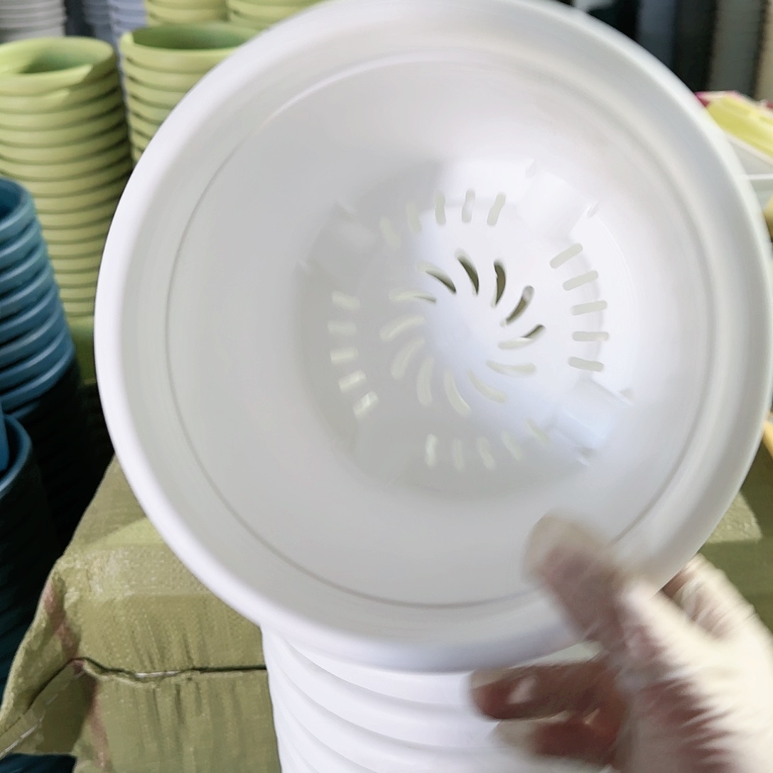 树脂四季盆3#无拖纯白10