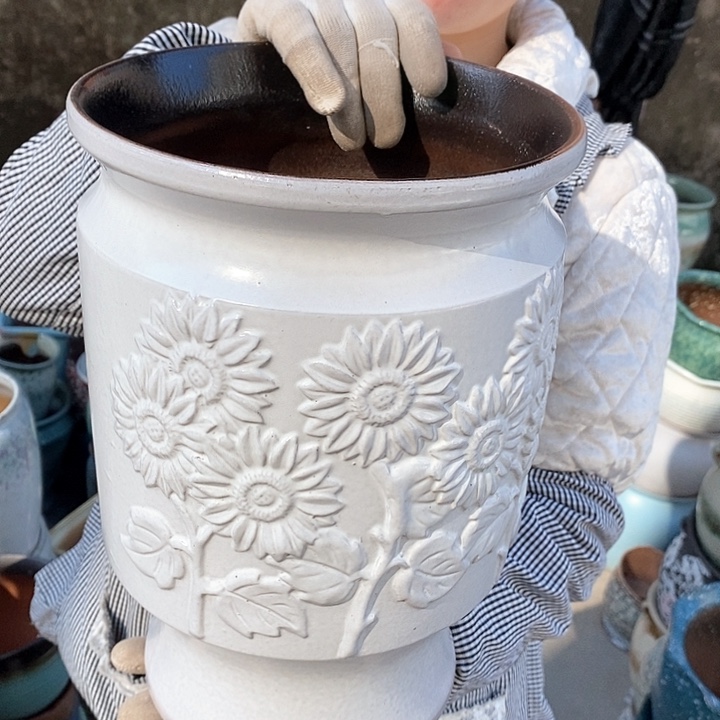 紫砂花盆正品口20高31