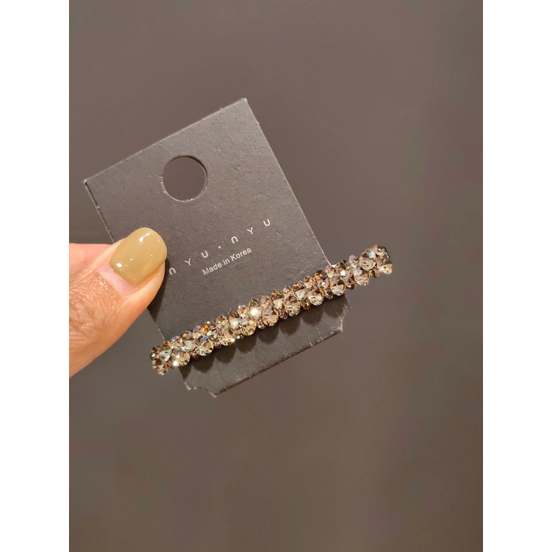 韩国施家水晶鸭嘴夹高端发夹网红爆款刘海发夹轻奢一字鸭嘴夹发饰