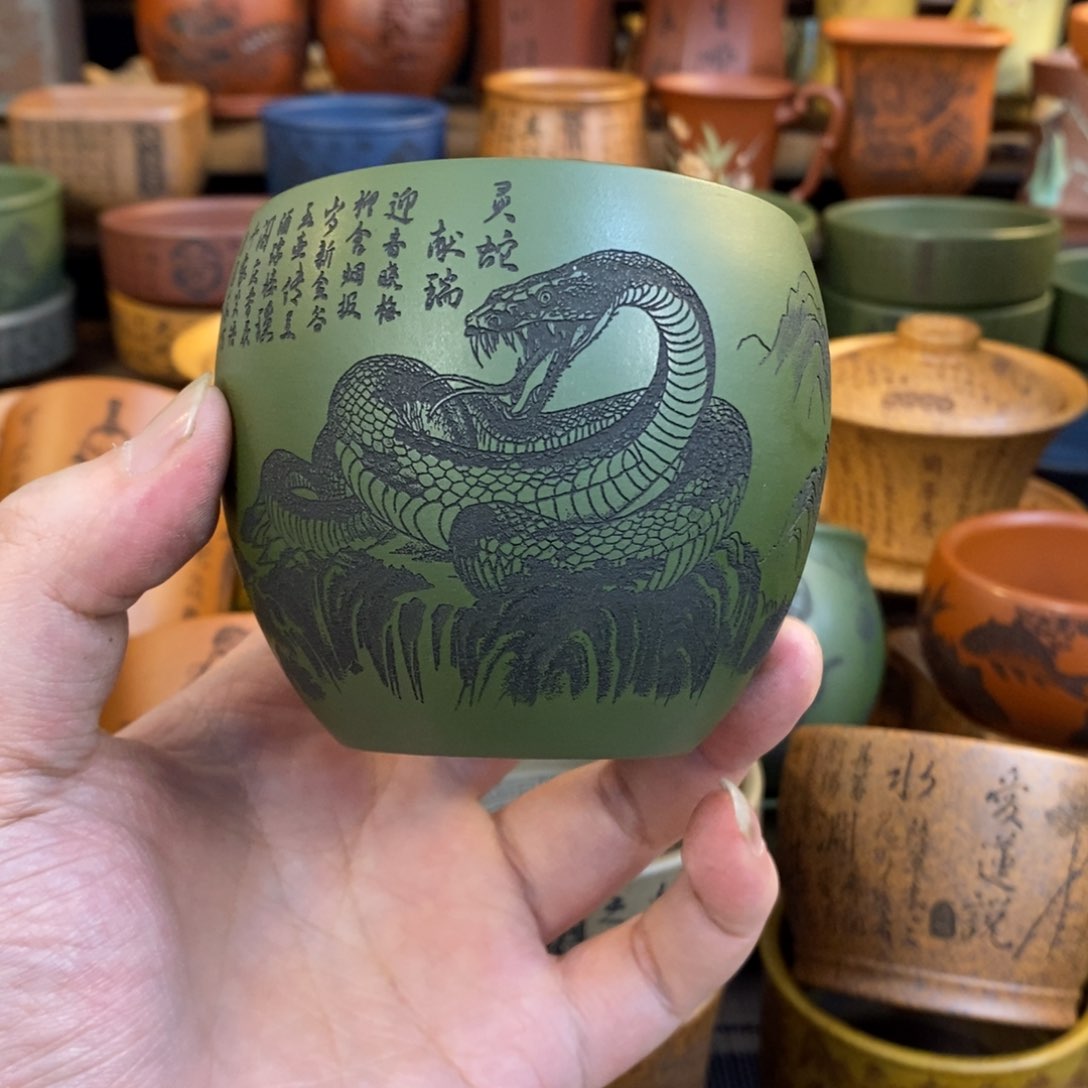 紫砂杯子宜兴全手工紫砂杯