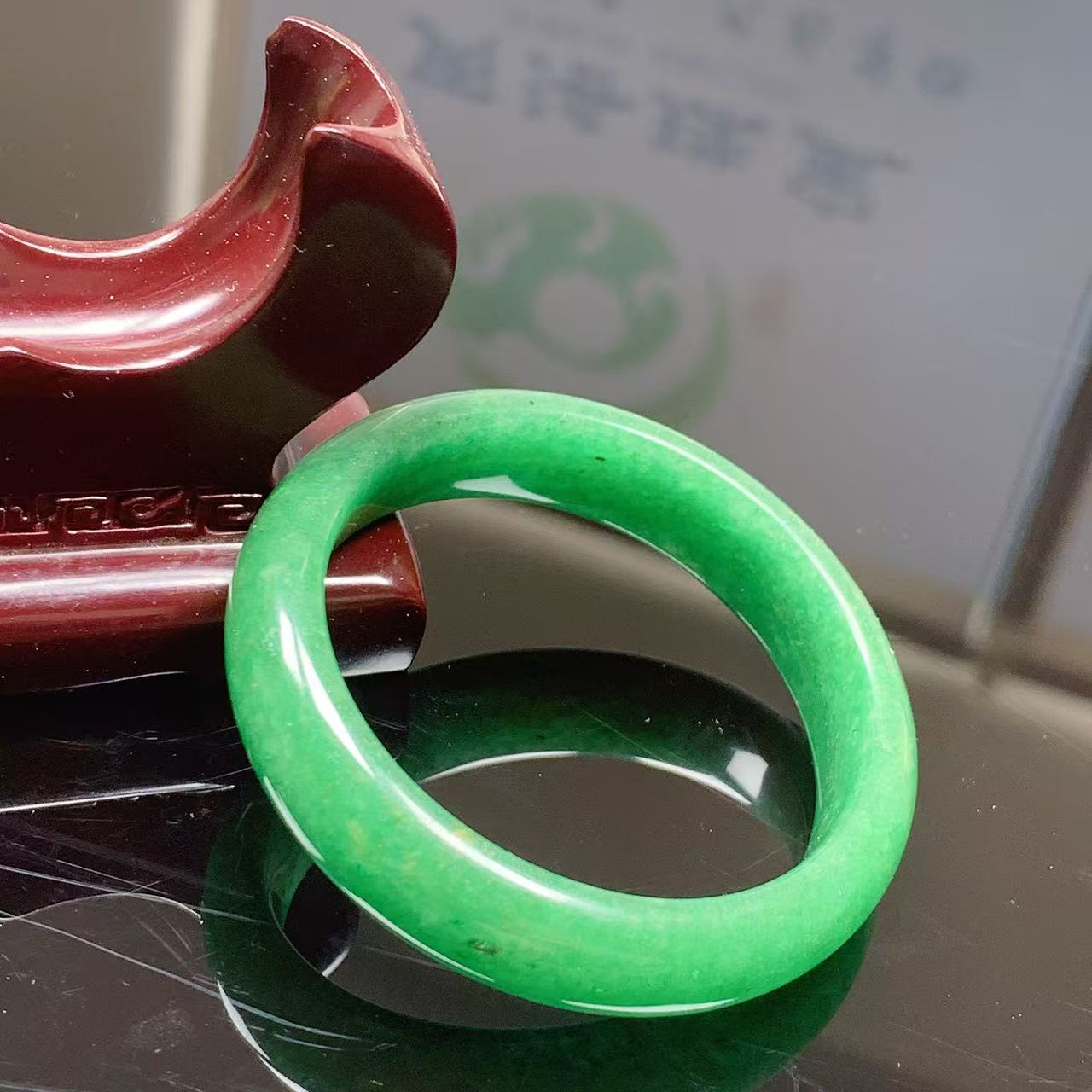 天然独龙玉满绿手镯一支｜多样性发其一｜