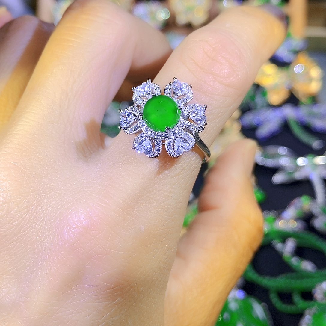 吊坠(不含链)银S925镶嵌翡翠