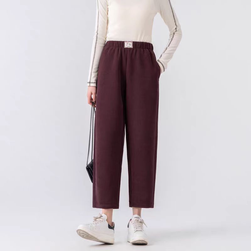 【雪尼尔奶奶裤】秋冬款显瘦百搭16支雪尼尔长裤阔腿裤拍H266