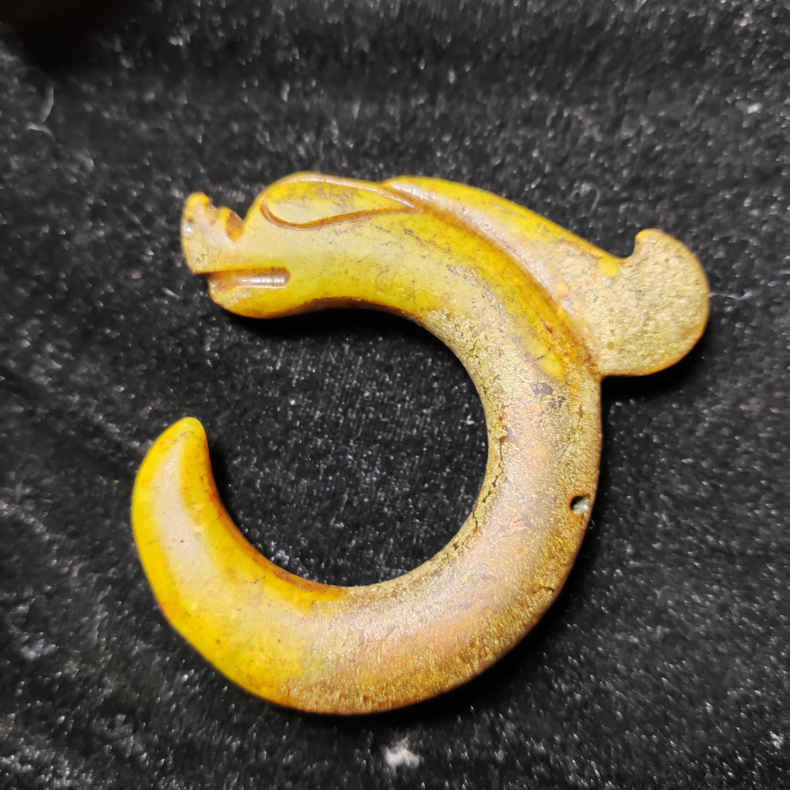 老玉高古玉把件古玩玉器收藏玉石古董玉猪龙