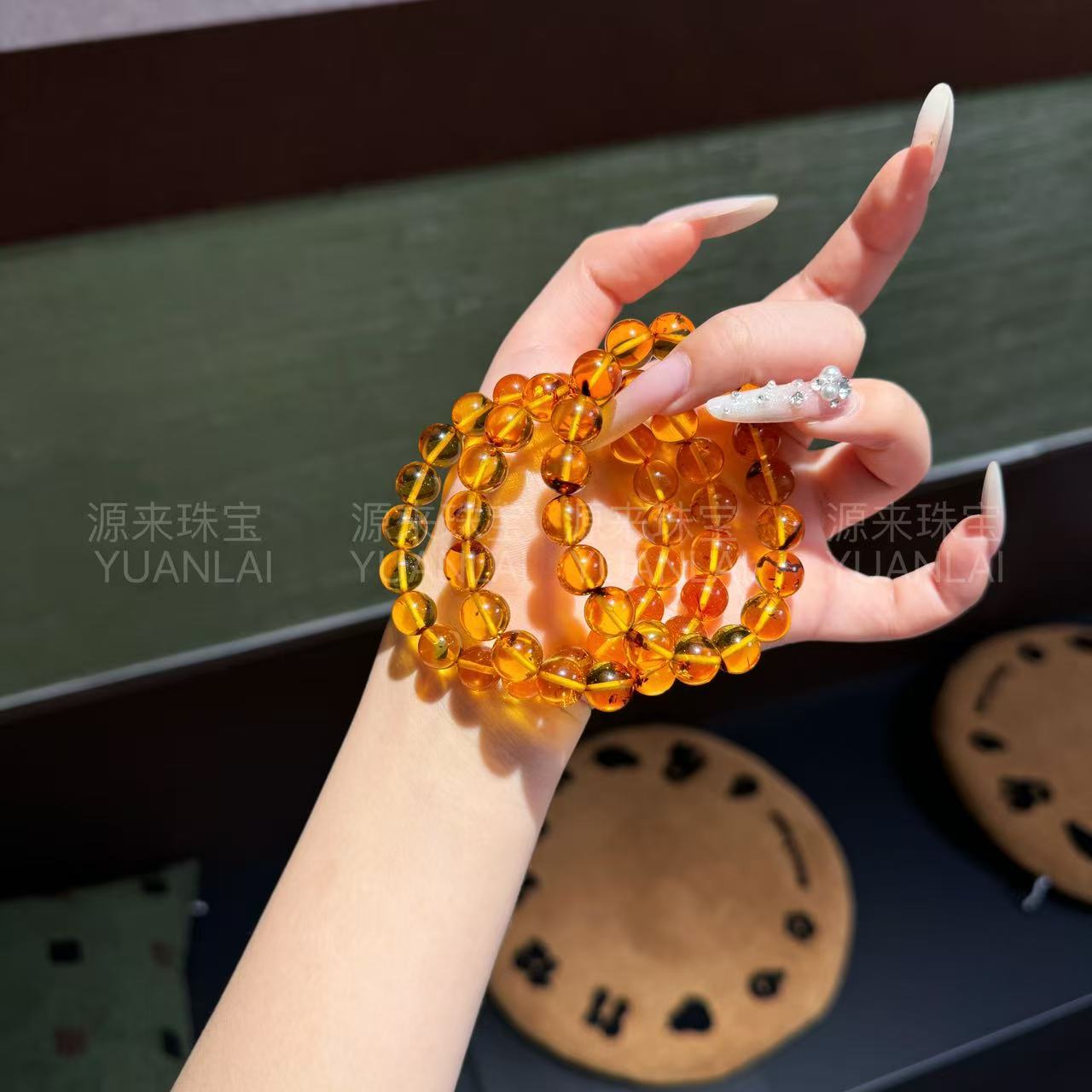 *金珀流霞*花珀手串（多样性发其一） YY3019