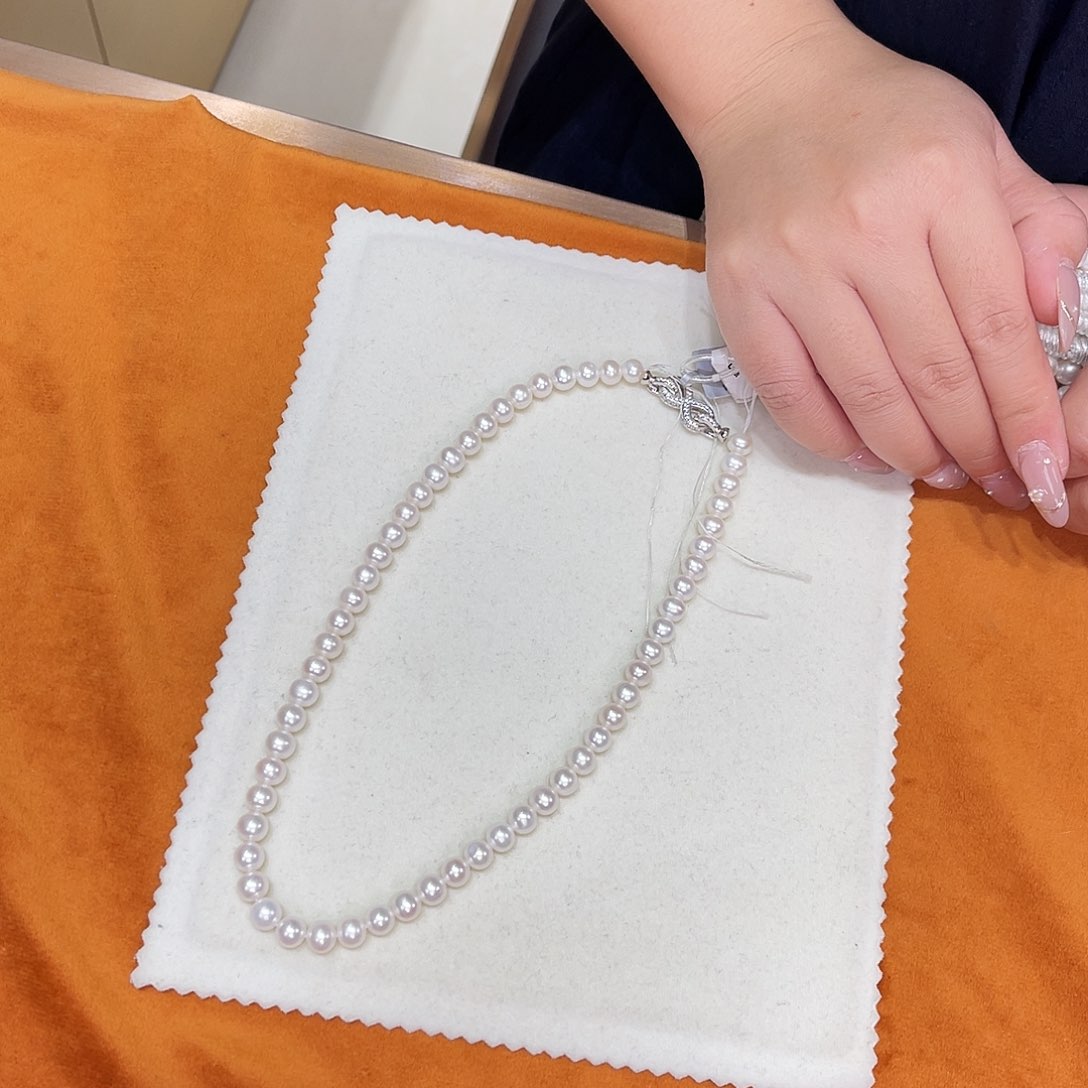 淡水珍珠银S925镶嵌项链7-8MM