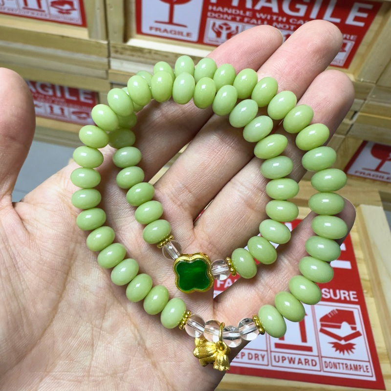 JG0042青绿菩提双圈设计款精美手串无礼盒